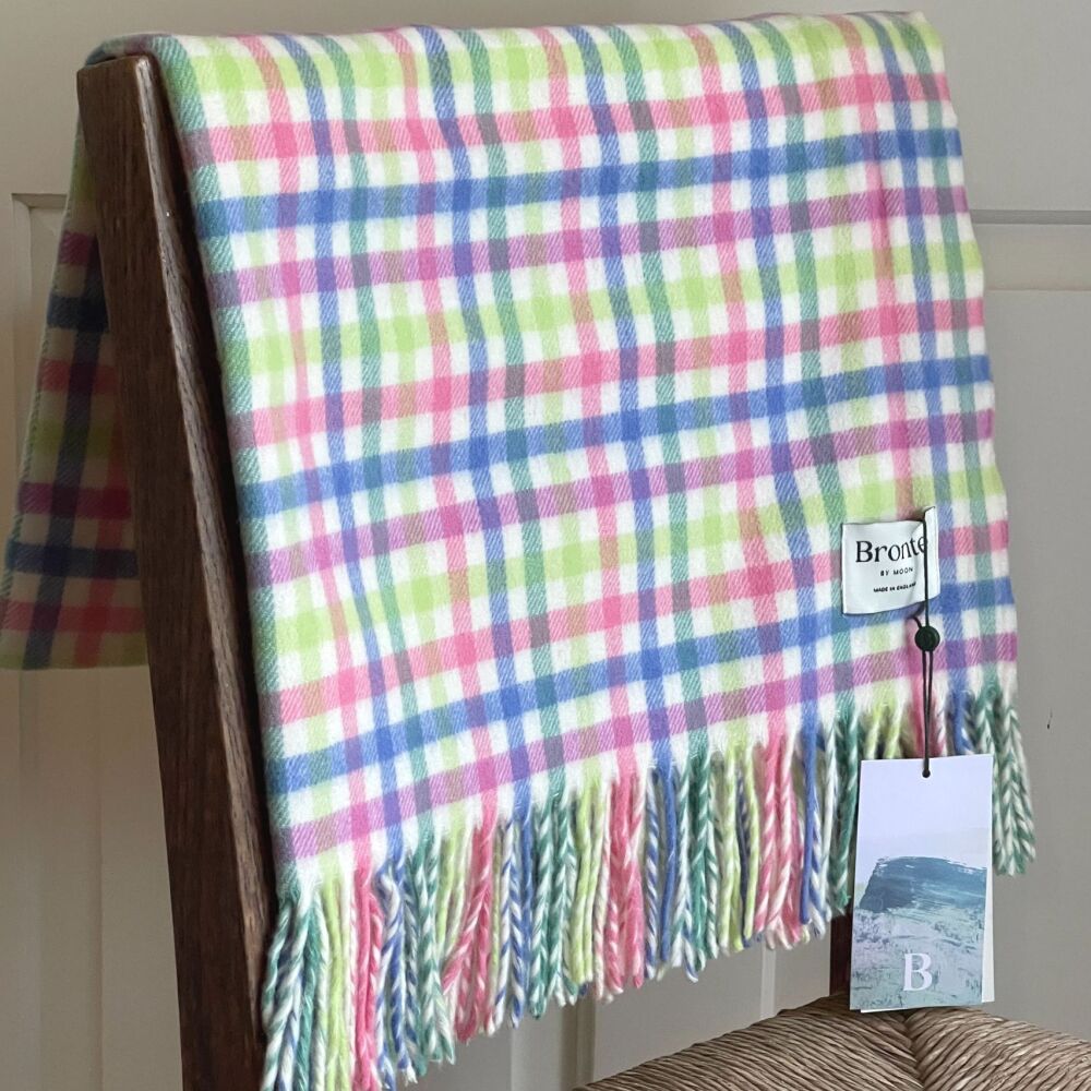 Bronte by Moon Baby Blanket / Throw in Gingham Pastel Candy