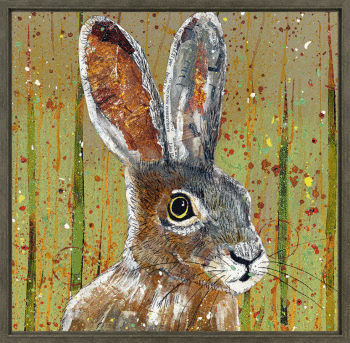 Country Hare Framed Print  - 82 x 82 cm