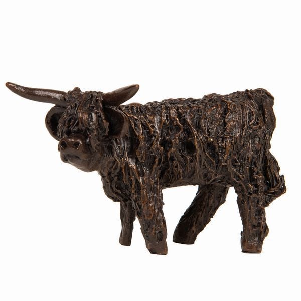 Frith Creative Bronze Highland Bull Standing Sculpture Miniature SOLID BRON