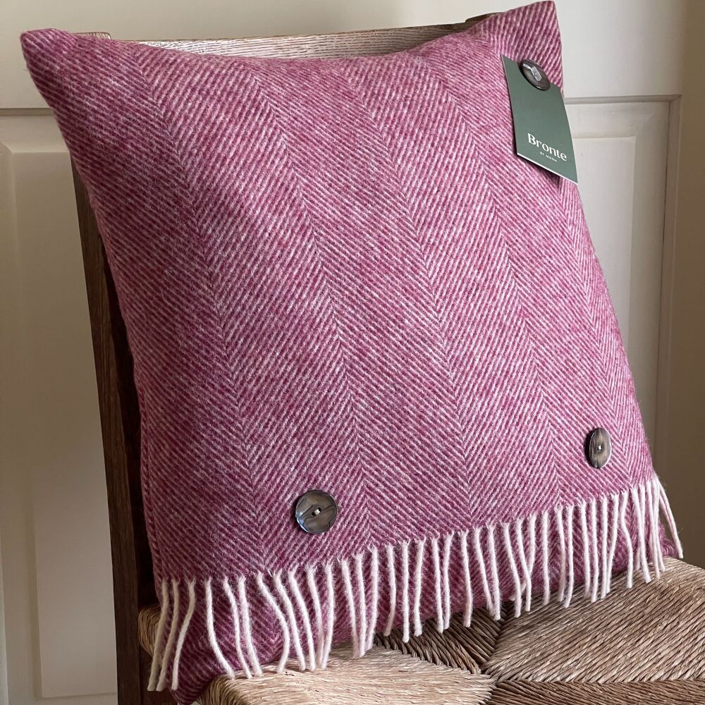 BRONTE by Moon Cushion - Herringbone Berry Shetland Wool