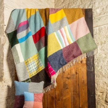 Tweedmill Patchwork Quilt Pure New Wool Throw/Blanket - Extra Large