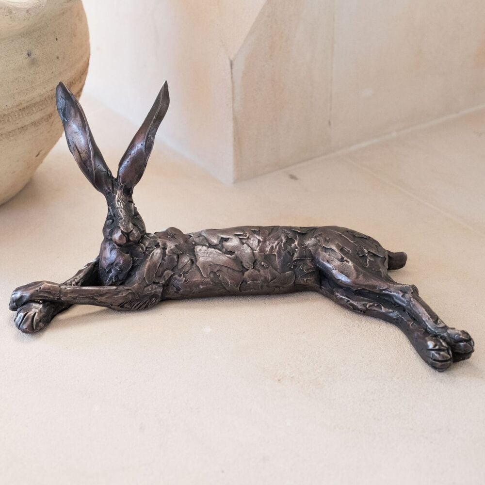 Premier Collection Lying Hare Gallery Bronze Sculpture by Paul Jenkins