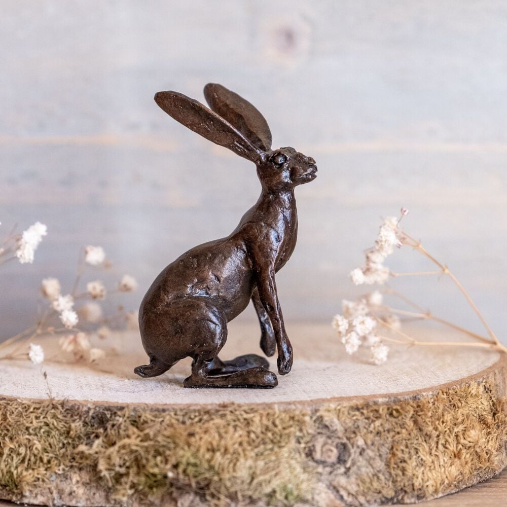 Frith Creative Bronze Alert Hare Sculpture SOLID BRONZE by Thomas Meadows