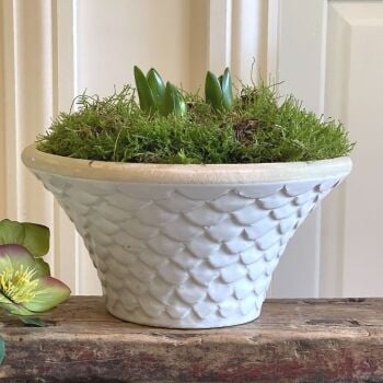 Round Tapered Neptune Planter Bone White - Plant Pot - Large