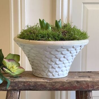 Round Tapered Neptune Planter Bone White - Plant Pot - Medium