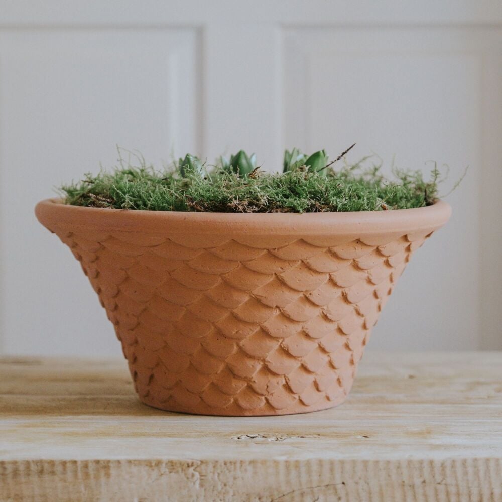 Round Tapered Neptune Planter Natural Terracotta - Plant Pot - Large