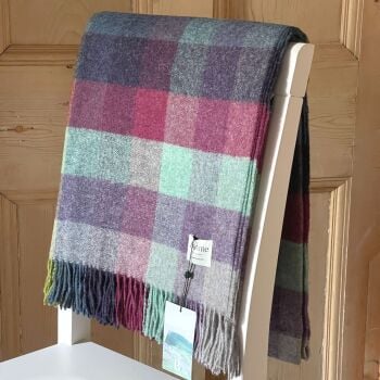 BRONTE by Moon Harlequin Moorland Throw Pure New Shetland Wool