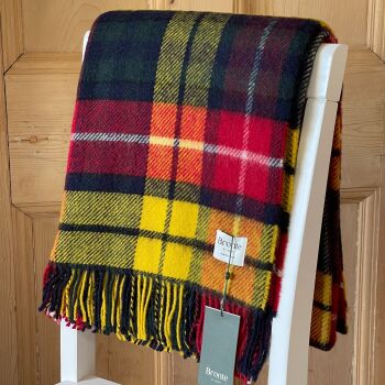 Bronte by Moon Buchanan Check Pure New Wool Throw / Blanket
