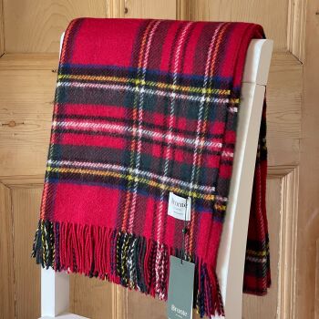 Bronte by Moon Royal Stewart Red Pure New Wool Throw / Blanket