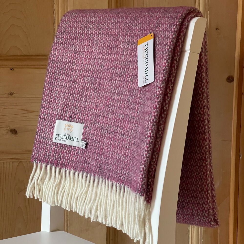 Tweedmill Pink with a hint of Grey Knee Rug or Small Blanket Throw Pure New