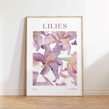 Lily Flower Art Print - Purple