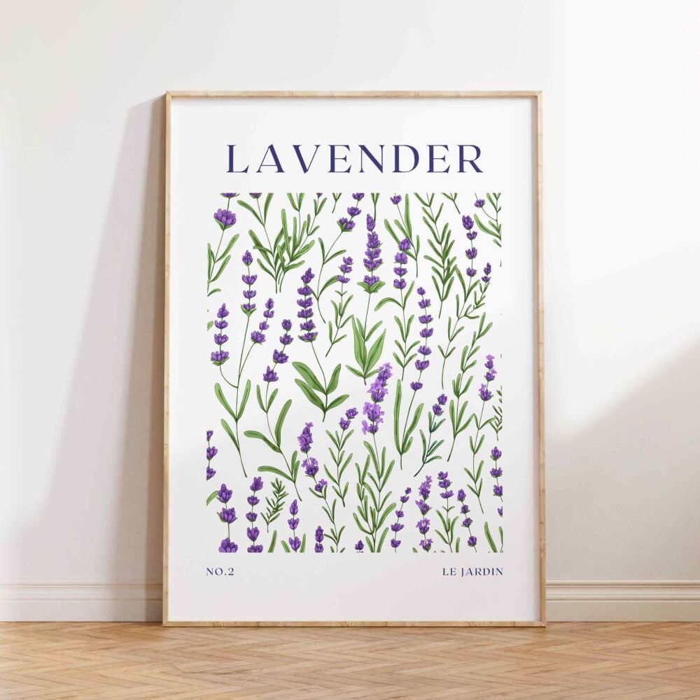 Lavender Art Print - Purple & Green