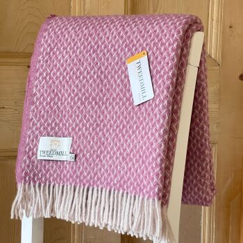 Tweedmill Diamond Mulberry Pure New Wool Throw / Blanket