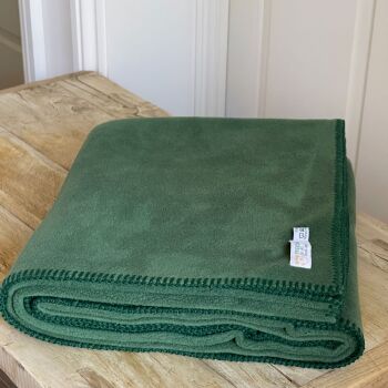 Luxurious Fleece Throw or Blanket Large - Woodland Green