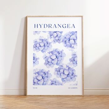 Hydrangea Flower Art Print - Pastel Blue