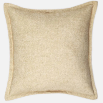 Linen mix Plain Cushion - Pale Ochre Green