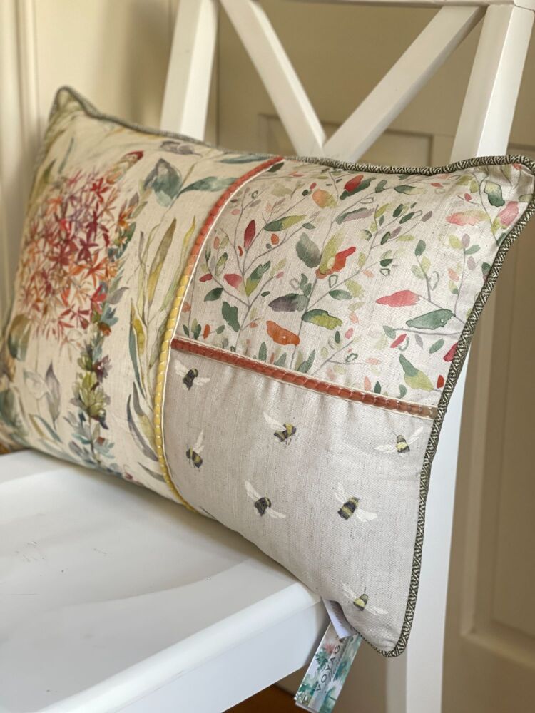Voyage Carneum Floral Rectangular Country Cushion - 40 x 60cm