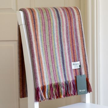 BRONTE by Moon Santa Cruz Stripe Throw in Supersoft Merino Lambswool