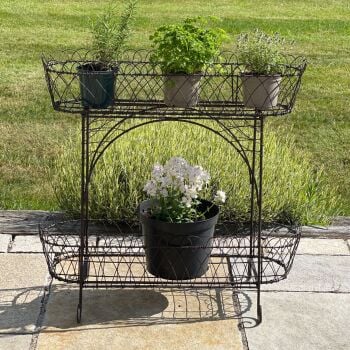 Robust Wirework Jardiniere Plant Pot Holder - Vintage finish