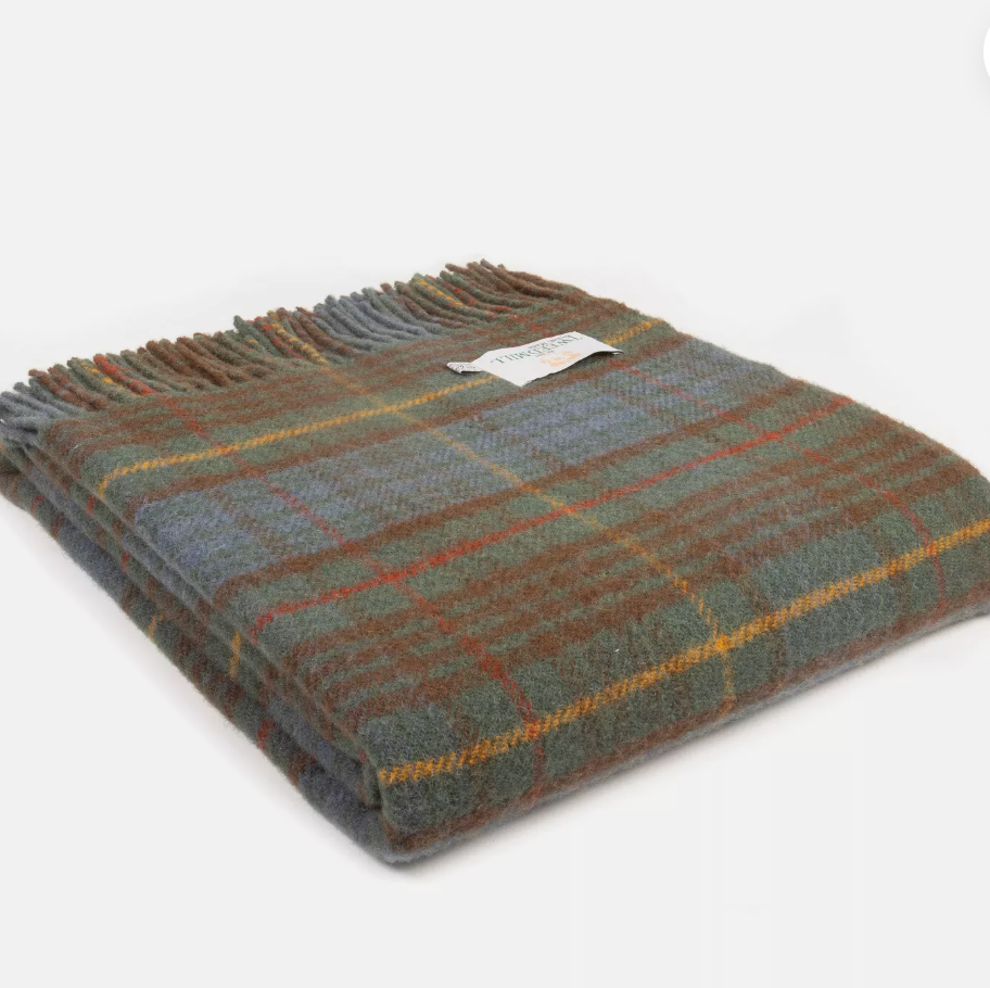 Tweedmill Tartan Antique Hunting Stewart Knee Rug or Small Blanket Pure New