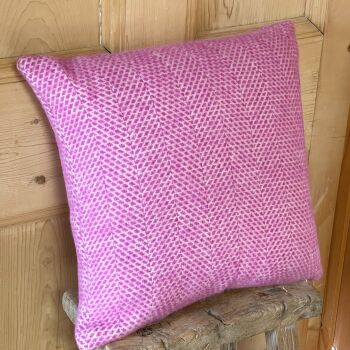 Tweedmill Pure New Wool Honeycomb Rosa Pink Cushion 50 x 50 cm