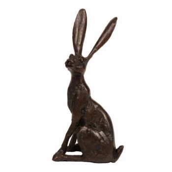 Frith Creative Bronze Hare Sitting Upright Sculpture SOLID BRONZE by Thomas Meadows