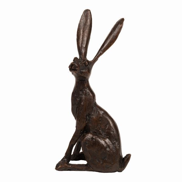 Frith Creative Bronze Hare Sitting Upright Sculpture SOLID BRONZE by Thomas