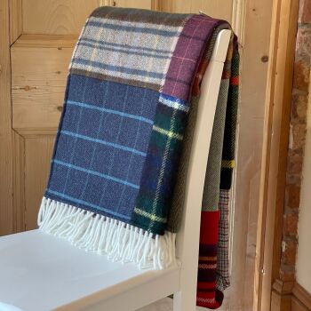 Tweedmill Patchwork Tartan Quilt Pure New Wool Throw/Blanket - Extra Large Design G