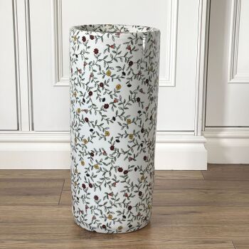 Ceramic Umbrella Stand in Botanical Green & White