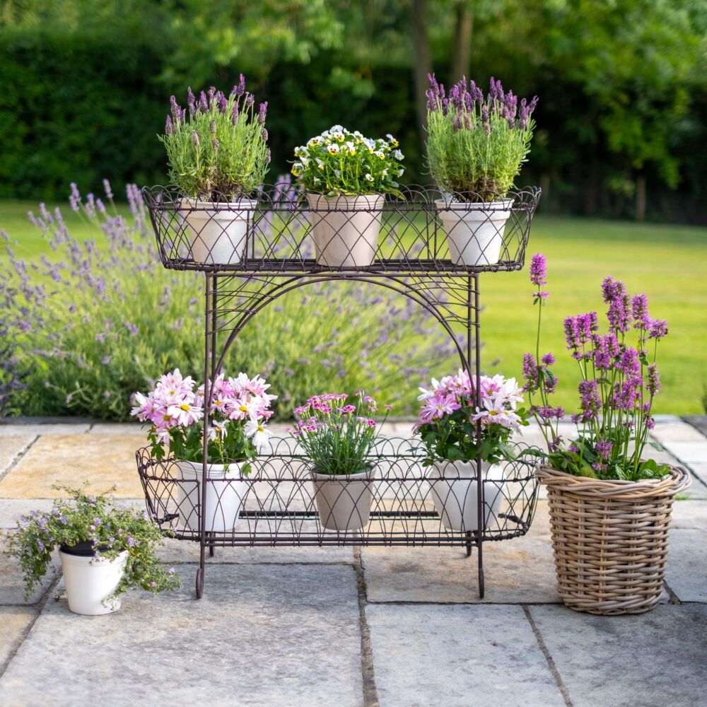 Robust Wirework Jardiniere Plant Pot Holder - Vintage finish