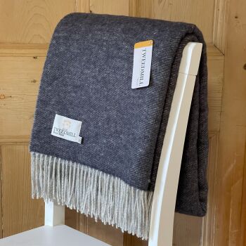 Tweedmill Dartmoor Pure New Wool Throw Blanket Orion Blue