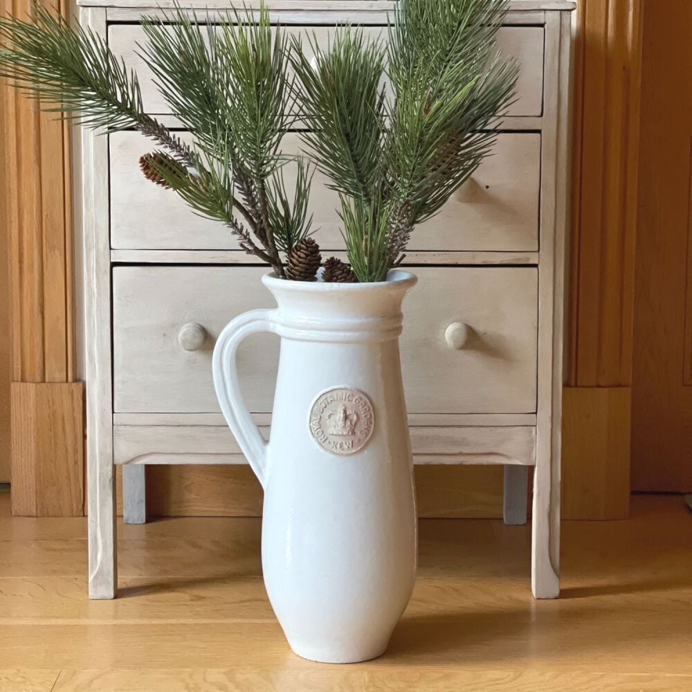 Kew Royal Botanic Gardens Flower Jug in Bone White - Tall