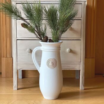 Kew Royal Botanic Gardens Flower Jug in Bone White - Tall