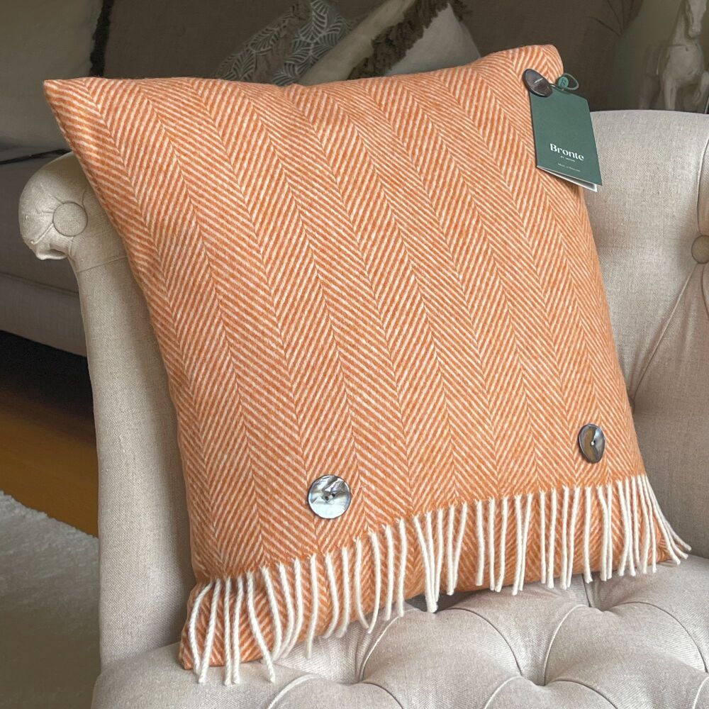 BRONTE by Moon Cushion - Herringbone Saffron Merino Lambswool