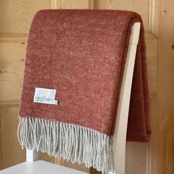 Tweedmill Dartmoor Pure New Wool Throw Blanket Ketchup Brown