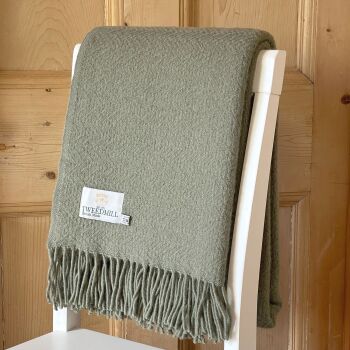 Tweedmill Moorland Pure New Wool Throw Blanket - Sage Green