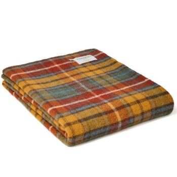 Tweedmill Blanket Stitch Antique Buchanan Pure New Wool Throw Blanket - Large