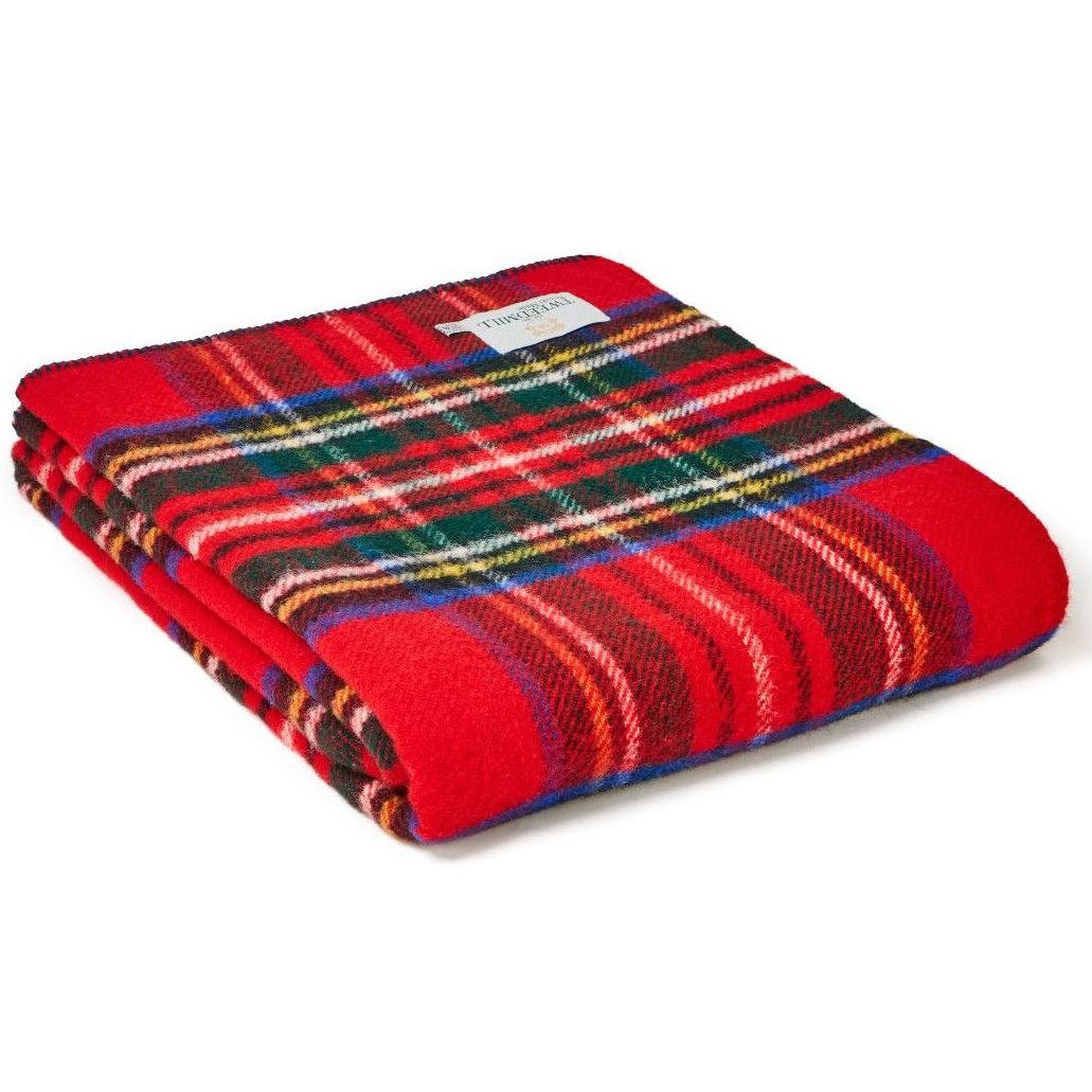 Tweedmill Blanket Stitch Royal Stewart Pure New Wool Throw Blanket - Large