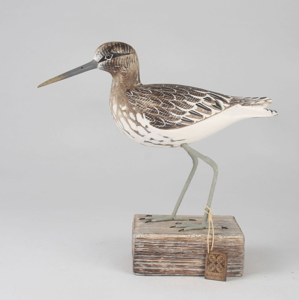 Archipelago Sandpiper Standing Straight Bird Wood Carving