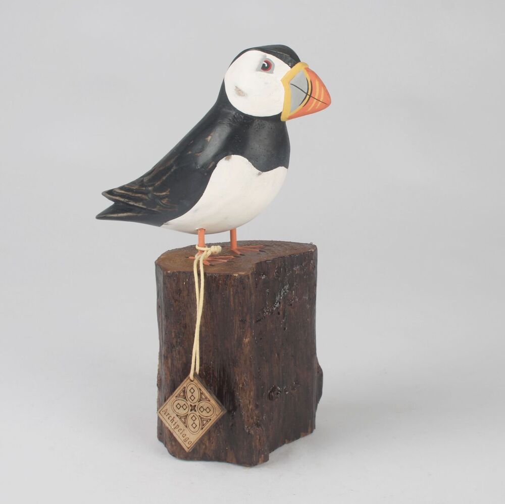 Archipelago Puffin Straight Small Bird Wood Carving