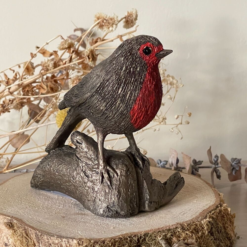 Robin Red Breast Frith Bronze Sculpture by Thomas Meadows *NEW*