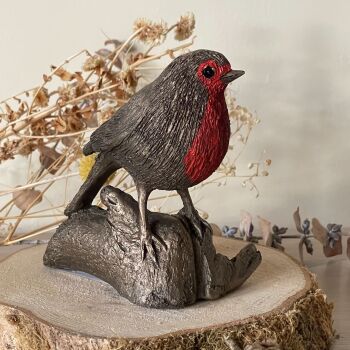 Robin Red Breast Frith Bronze Sculpture by Thomas Meadows *NEW*