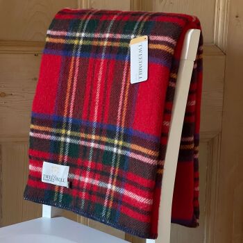 Tweedmill Blanket Stitch Royal Stewart Pure New Wool Throw Blanket - Large