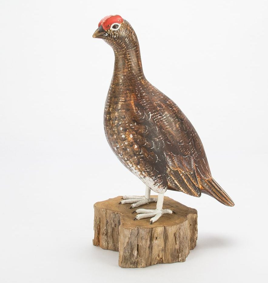 Archipelago Grouse Male Bird Wood Carving