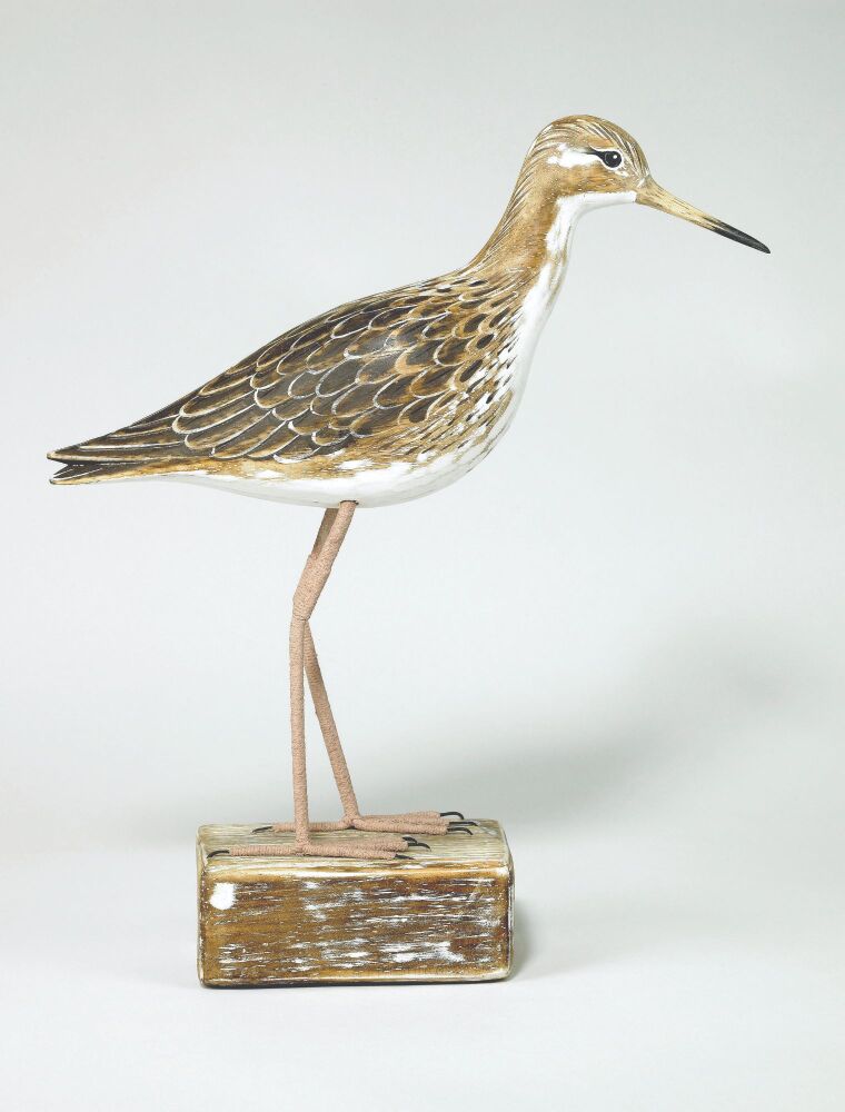 Archipelago Ruff Standing Straight, Bird Wood Carving