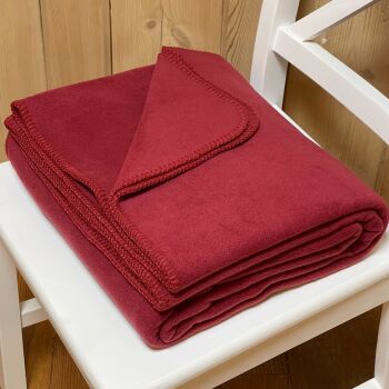 Luxurious Fleece Throw or Blanket Large - Rich Burgundy