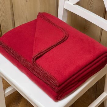 Luxurious Fleece Throw or Blanket Large - Winter Red