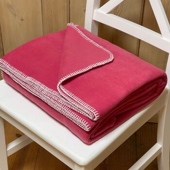 Luxurious Fleece Throw or Blanket Large - Berry Pink