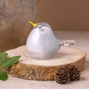 Glass Seagull Bird Sculpture / Paperweight - Handmade