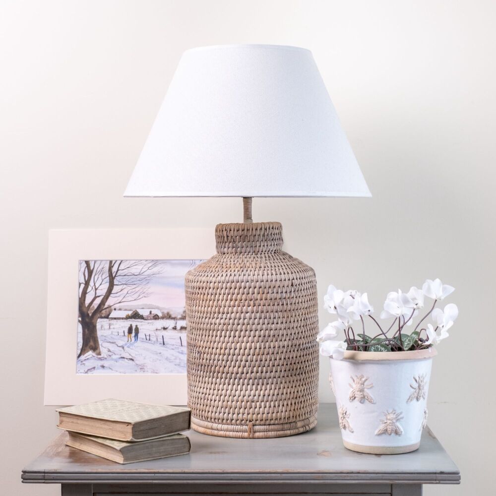 Rattan Wicker Artisan Lamp Base - 31 cm H